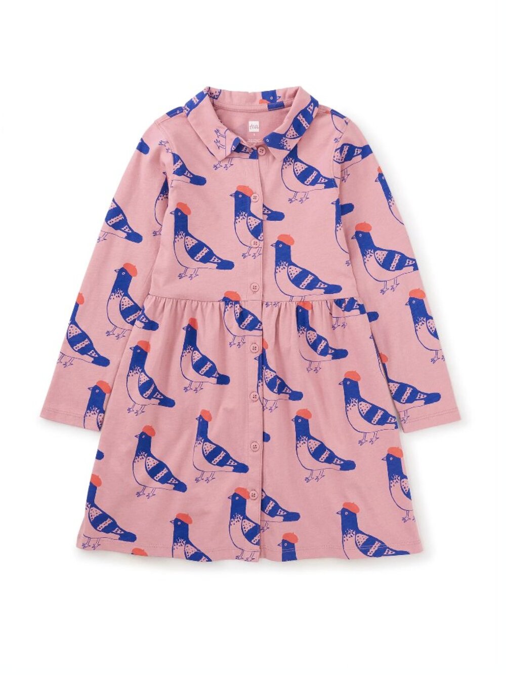 Tea Collection Girls Collared Long Sleeve Shirt Dress - Fashion Pigeon